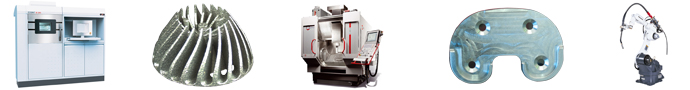 Selective laser sintering (SLS), direct metal laser sintering (DMLS), CNC machining centres and MIG & TIG welding.